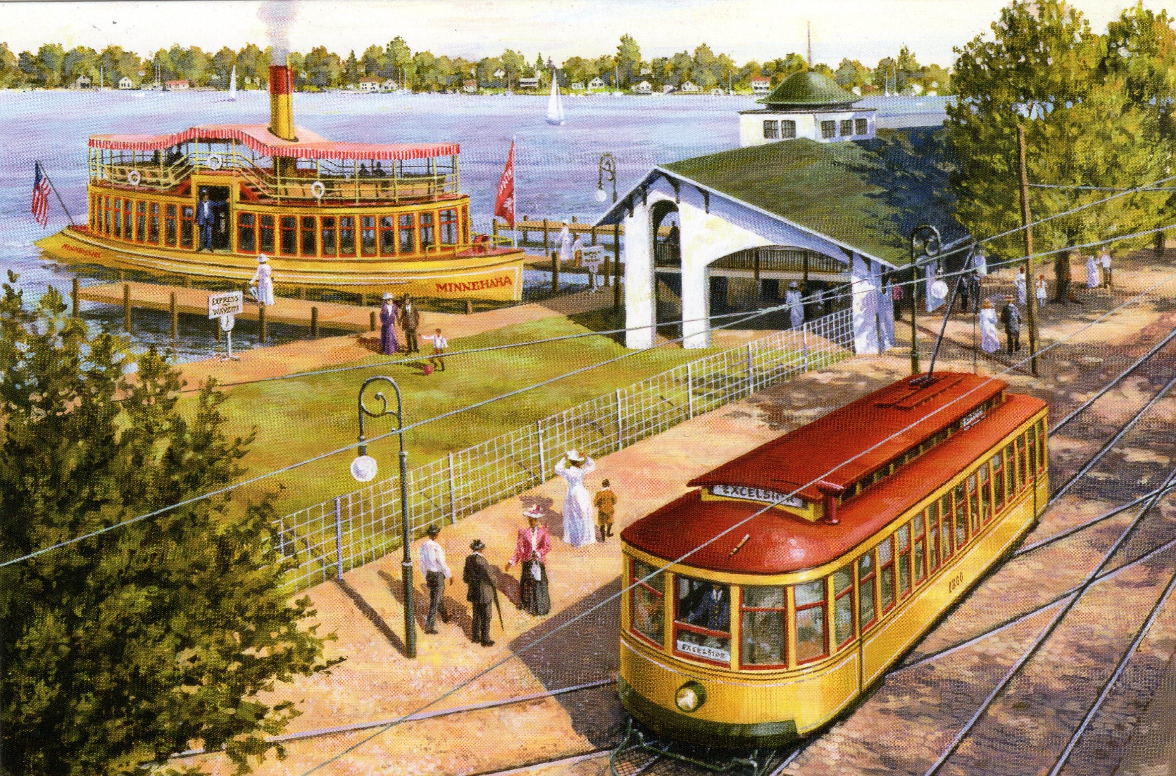 Postcard Change At Excelsior Minnesota Streetcar Museum